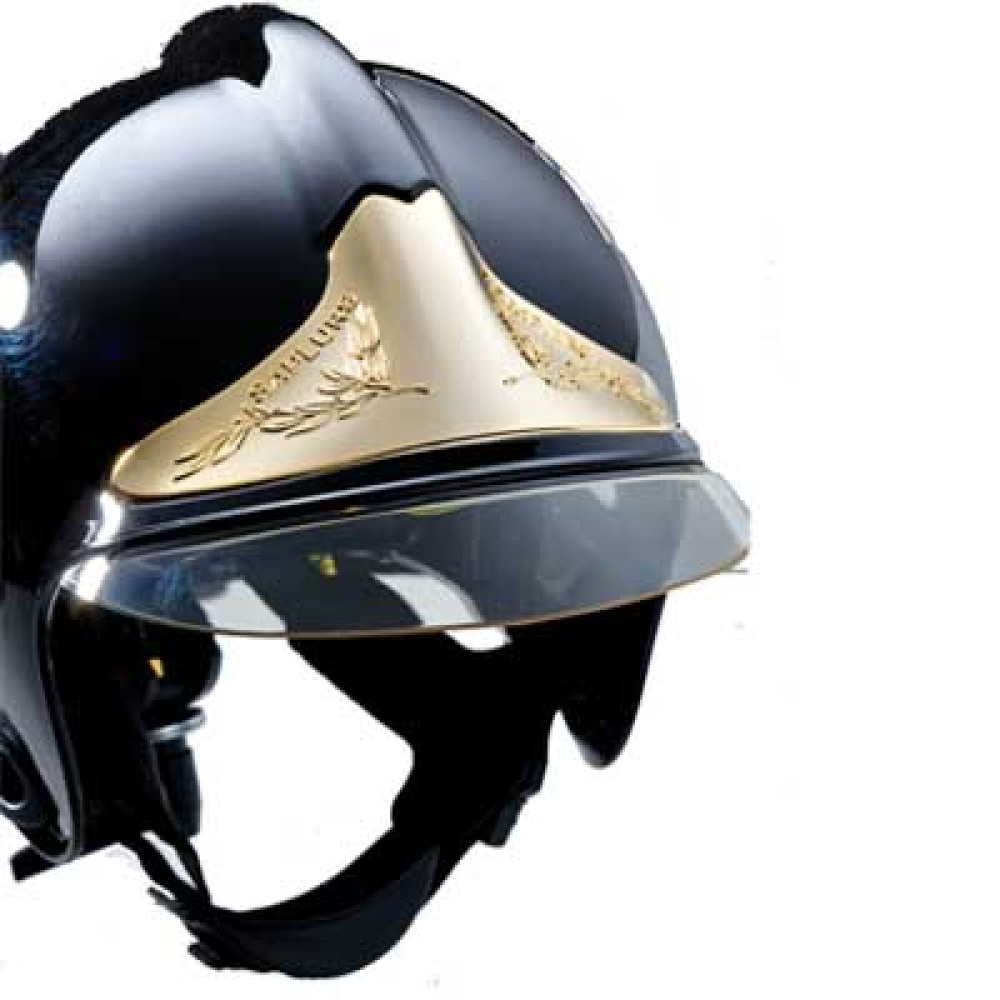 Plaque Attribut Doree Sapeurs Pompiers Accessoires Casque Pompier Somatico