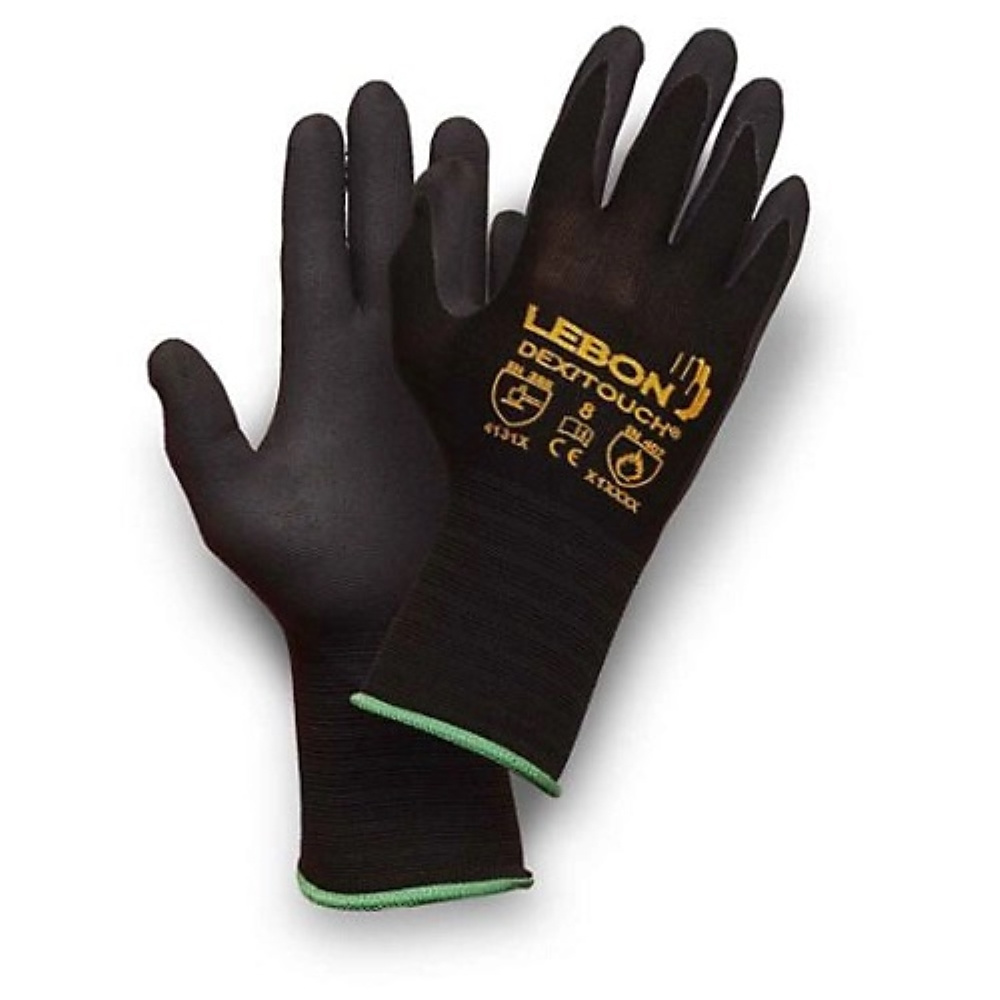 Gants 100% polyamide texturé noir,tricot - Gants de Manutention lourde -  Somatico