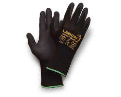 Gants 100% polyamide texturé noir,tricot